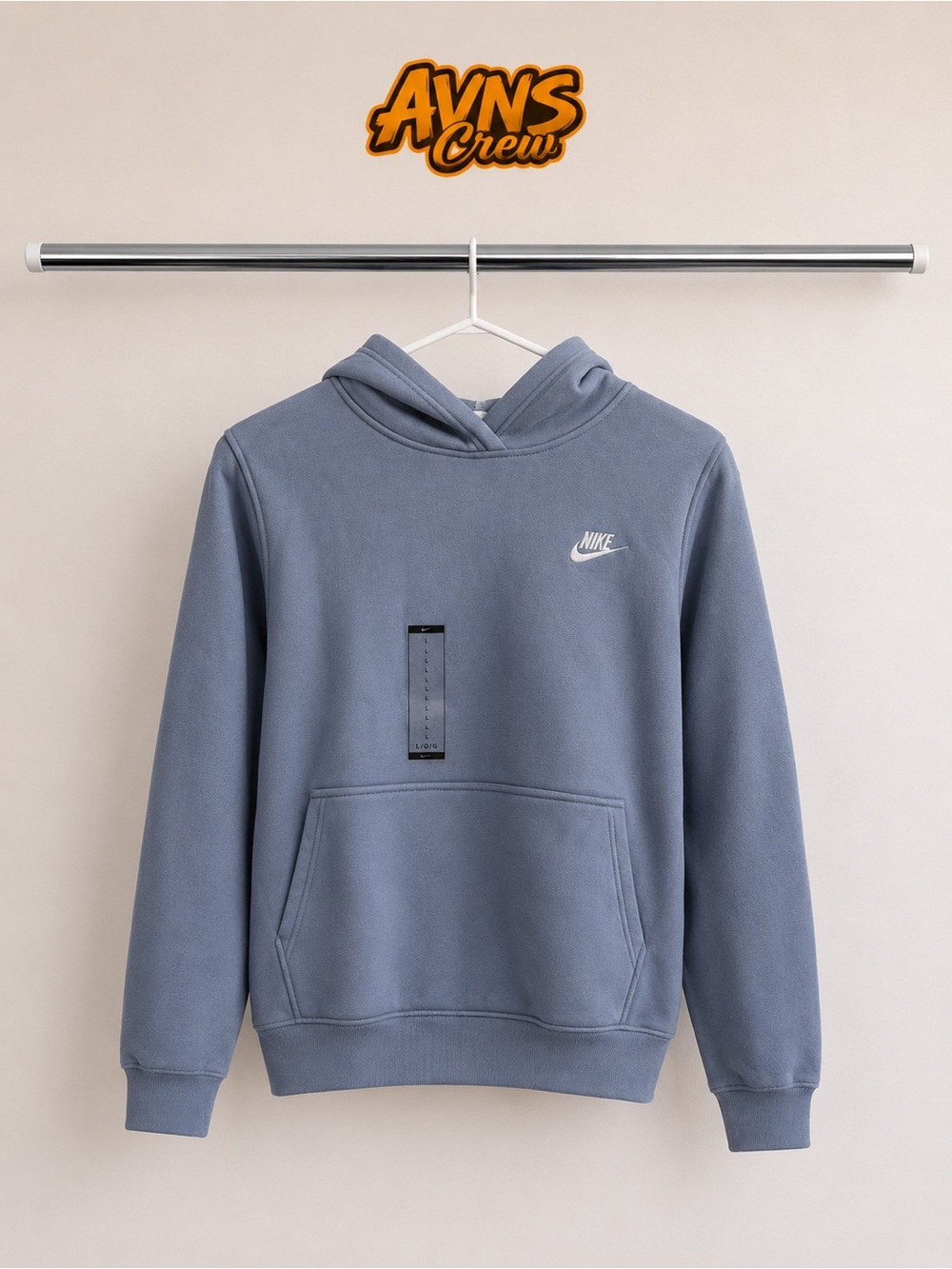 Nike Men's Slate Blue Pullover Hoodie with Swoosh